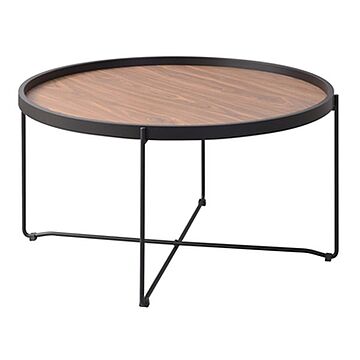 円形 ラウンド テーブル ブラウン 木目天板 約幅73cm L サイズ リビング ダイニング用家具