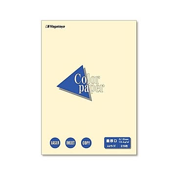 （まとめ） Nagatoya カラーペーパー A4判 最厚口 ナ-3502 レモン 25枚入 【×5セット】