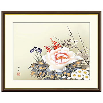 額絵 四季花 北山歩生 61x49.5cm 三幸