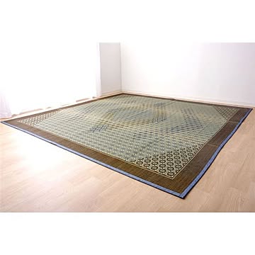 い草ラグ 国産 ラグ カーペット 『DX組子』 約191×191cm （裏:不織布）