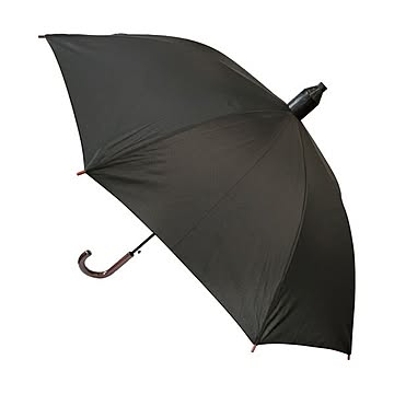 （まとめ）ニシワキ スライドカバー付木柄ジャンプ傘60cm 黒 1本【×10セット】