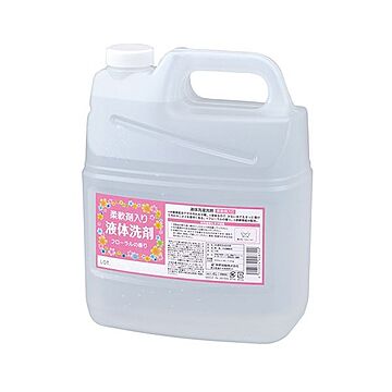 （まとめ）熊野油脂 柔軟剤入り 液体洗剤 4L 1本【×5セット】