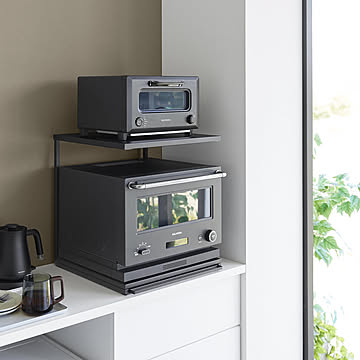 山崎実業 スライドテーブル付きキッチン家電下ラック タワー 2段 tower