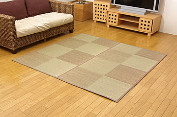 ブラウン い草花ござカーペット DXパルコ裏貼CP 江戸間4.5畳 約261×261cm