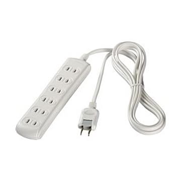 バッファロー(サプライ) 2ピン式電源タップ 6個口タイプ 1m ホワイト BSTAPST2610WH