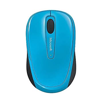 （まとめ）マイクロソフト ワイヤレス モバイルマウス 3500 シアンブルー GMF-00420 1個【×3セット】