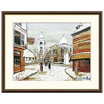額絵 モンマルトルのサン＝ピエール教会とクサレ＝クール寺院 モーリス・ユトリロ 42x34cm 三幸