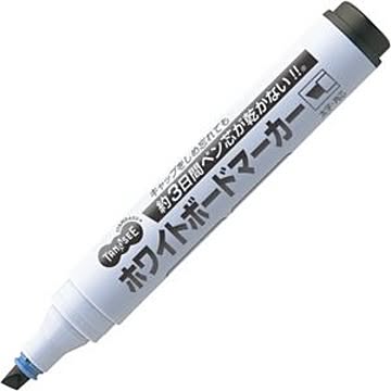 （まとめ） TANOSEE ホワイトボードマーカー ノンドライタイプ 太字・角芯 黒 1本 【×40セット】
