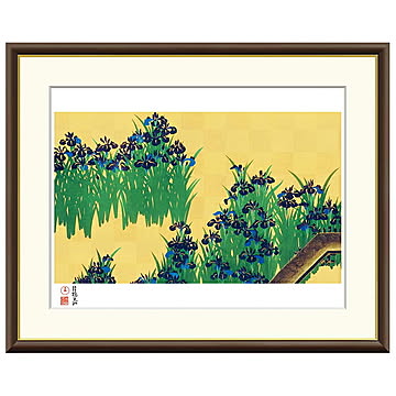 額絵 八ツ橋図屏風 尾形光琳 42x34cm 三幸