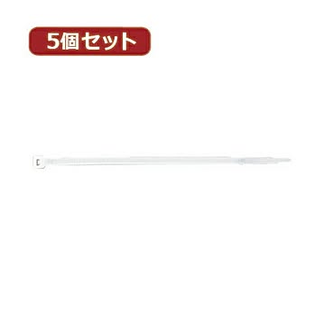 YAZAWA 5個セット束ねるバンド 75mm 白 30本入 FTC75W30X5