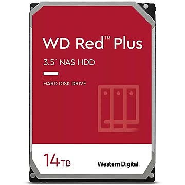 WESTERN DIGITAL WD Red Plusシリーズ 3.5インチ内蔵HDD NAS用 14TB 3年保証WD140EFGX 0718037-886183
