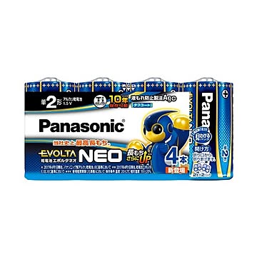 （まとめ）パナソニック アルカリ乾電池EVOLTAネオ 単2形 LR14NJ/4SW 1パック(4本)【×5セット】
