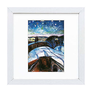 Edvard Munch（エドヴァルド ムンク） 星月夜 アートポスター（フレーム付き） m11475