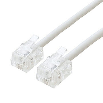 ミヨシ 電話用モジュラーコード 6極2芯 白 1m DC-201/WH 管理No. 4951241142133