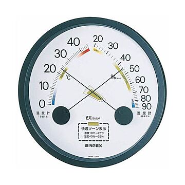 (まとめ)EMPEX 温度・湿度計 エスパス 温度・湿度計 壁掛用 TM-2332 ブラック【×3セット】