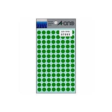 （まとめ） エーワン カラーラベル 丸型9mm径 07003 緑 1P14シート（1456片）入 【×10セット】