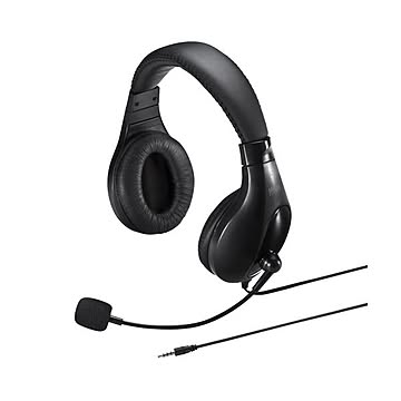 (まとめ)サンワサプライ 4極対応ヘッドセット MM-HS401BK×2セット
