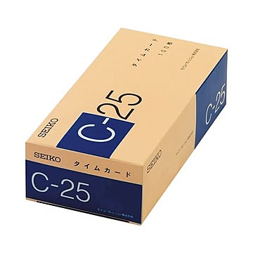 （まとめ） セイコープレシジョン セイコー用タイムカード 25日締 日付印字あり C-25カ-ド 1パック（100枚） 【×3セット】