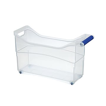 シンク下収納/ストッカー 約15.7×46×27cm ハンドル キャスター 持ち手付き 〔キッチン 台所〕