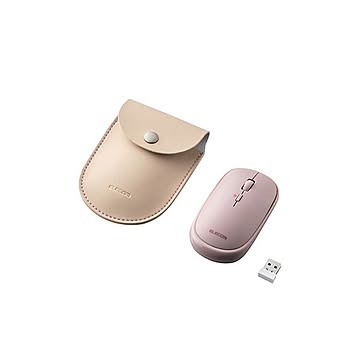 エレコム BlueLEDマウス/薄型/無線/4ボタン/ポーチ付/ピンク M-TM10DBPN