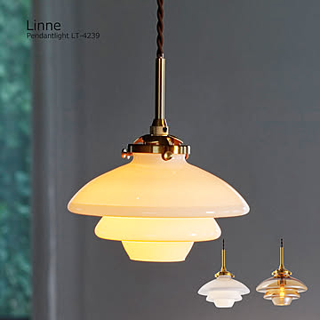 ペンダントライト おしゃれ 北欧 ガラス 1灯 白熱球付き LED対応 天井照明 照明 レトロ かわいい コンパクト 吊り下げ 玄関 リビング ダイニング 寝室 白 Linne リネー LT-4239