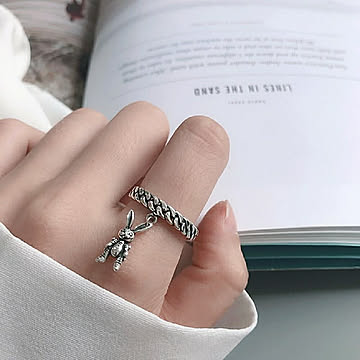 【在庫限り】リング 指輪 ラビットチェーンリング ウサギ ラビット rabbit ウサちゃん 兎 うさぎ ウサギ指輪 ウサギリング 動物モチーフ 指輪 女性
