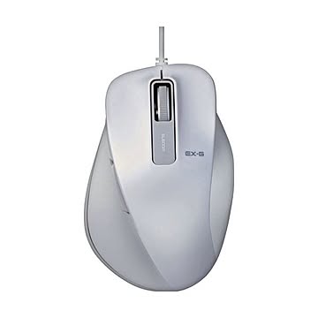 （まとめ）エレコム EX-G有線BlueLEDマウス Lサイズ ホワイト M-XGL10UBWH 1個【×3セット】