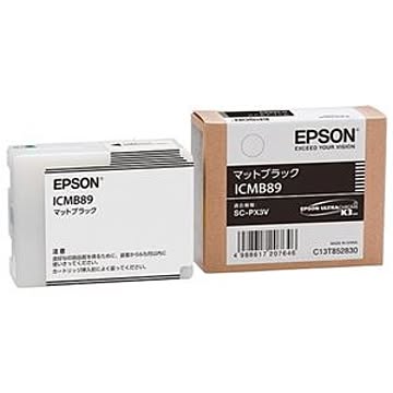 （まとめ） エプソン EPSON インクカートリッジ マットブラック ICMB89 1個 【×3セット】