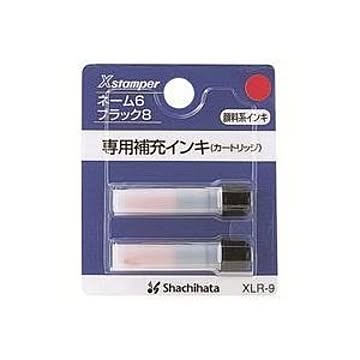 （まとめ）シヤチハタ ネーム6用カートリッジ 2本入 XLR-9 赤【×10セット】
