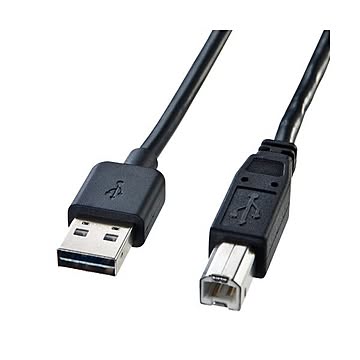 （まとめ）サンワサプライ 両面挿せるUSBケーブル（A-B標準） KU-R3【×5セット】