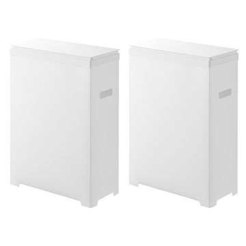 tower タワー(山崎実業) スリム蓋付きゴミ箱 横開きタイプ 2個組 Tower Slim Trash Can with Lid, Set of 2 分別 キッチン ダストボックス スリム