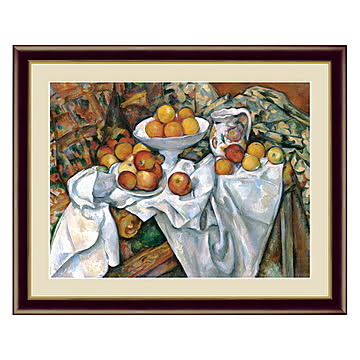 アート 額絵 林檎とオレンジ セザンヌ 本紙サイズ F4(約31x23cm) 額サイズ 42x34cm 三幸
