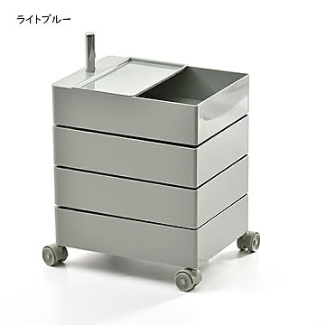 ラック 半完成品 360回転ワゴン 4段 RELS0336 幅395x奥行495x高さ600mm B.Bファニシング