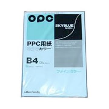 （まとめ） 文運堂 ファインカラーPPC B4判 カラー343 ライトブルー 100枚入 【×5セット】