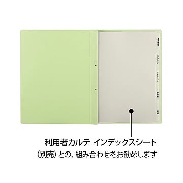（まとめ）プラス 利用者カルテフラットファイル10冊グリーン×10セット