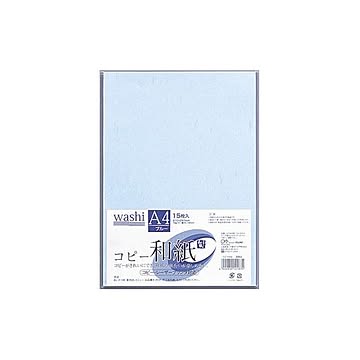 （まとめ） コピー和紙 A4判 カミ-P4AB ブルー 15枚入 【×10セット】