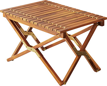 アウトドアテーブル 折りたたみ 木製 65cm ロール 天板 おしゃれ コンパクト 持ち運び キャンプ 天然木 本革 巻ける TTF-929