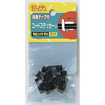 （まとめ） ELPA コードステッカー 黒メッキ 小 PE-B31H 10個 【×30セット】