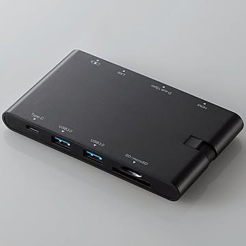 エレコム USBType-Cドッキングステーション/PD/充電用Type-C1ポート/データ転送用Type-C1ポート/D-sub1ポート/SD+microSDスロット/ DST-C05BK