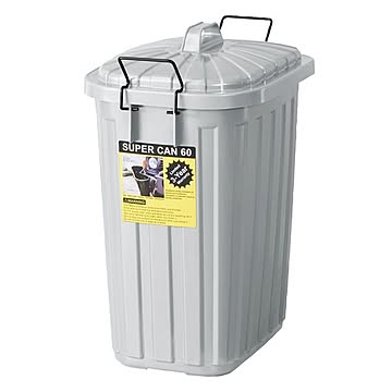 日本製 ふた付き 60L ゴミ箱 グレー キッチン用途