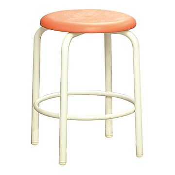 丸椅子 2脚セット オレンジ×ミルキーホワイト 幅37.8cm 日本製