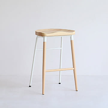 NovodiA Bar Stool ESC-3307 ホワイト 足置き付き