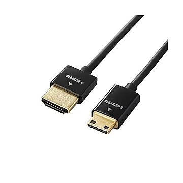 (まとめ)エレコム イーサネット対応スーパースリムHDMIケーブル(A-C) DH-HD14SSM15BK×2セット