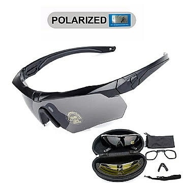 POLARZED  偏光軍事用サングラス  3枚入りセット  バイク用ゴーグル  策戦用防弾・UV防止の射撃グラス  サバゲー  アウトドア  UVカット  軍用  サバイバル