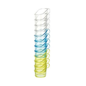 (まとめ) TANOSEE 紙コップホルダー 7オンス用 カラーアソート 1パック（12個：各色4個） 【×10セット】