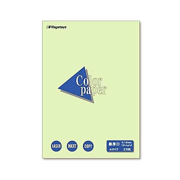 （まとめ） Nagatoya カラーペーパー A4判 最厚口 ナ-3506 若草 25枚入 【×10セット】