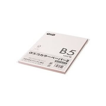 (まとめ) TANOSEE αエコカラーペーパーII B5 ライトピンク 少枚数パック 1冊（100枚） 【×30セット】