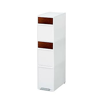 like-it ライクイット 分別スイングステーション ワイド 木目調パネル 3段 BWP-12BSWS 55L ゴミ箱 ダストボックス 分別 ペダル リサイクル