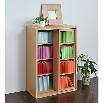 6BOXシリーズ★スライド書棚★ナチュラル