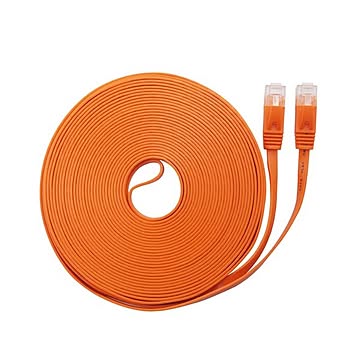 （まとめ） LANケーブル フラット CAT6 15m オレンジ AS-CAPC030 【×5セット】